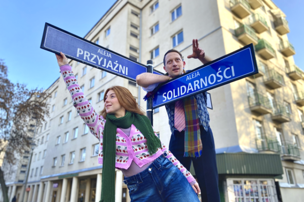 Plakat: MIESZKAŃCY SĄSIEDNICH DOMÓW