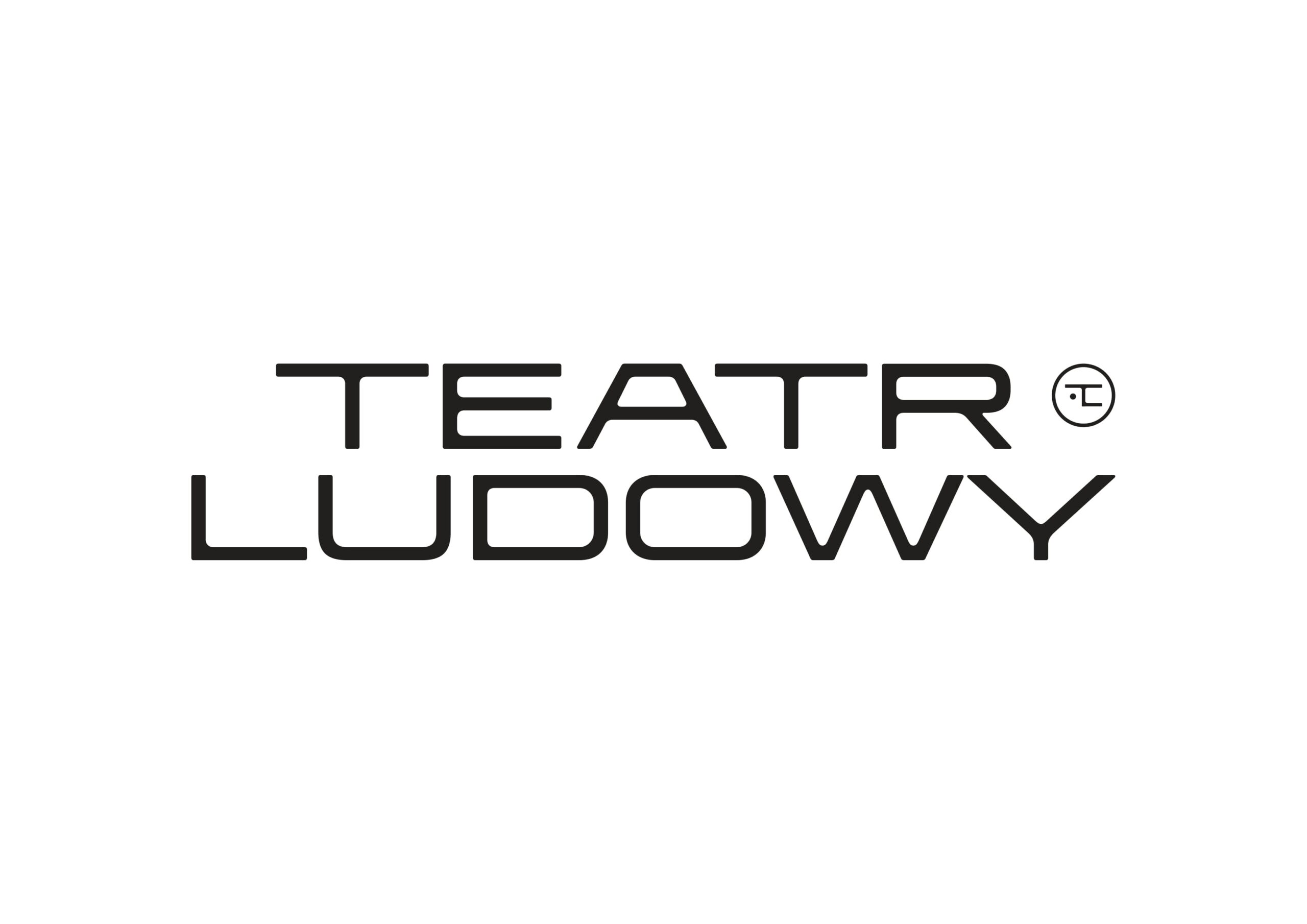 Logotyp teatru , czarny napis, białe tło